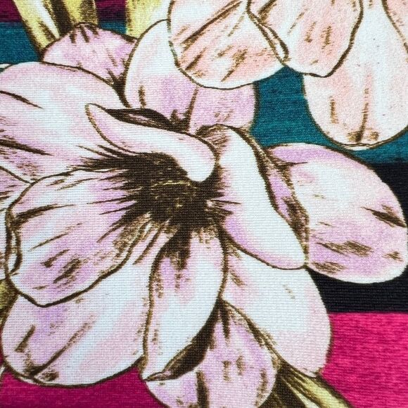 Hula Honey Floral Ruffled High Neck Bikini Swim Top Pink Size Small NWT - Picture 4 of 13